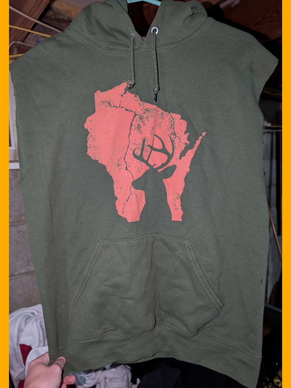 Wisconsin Stag Vest Hoodie - Small